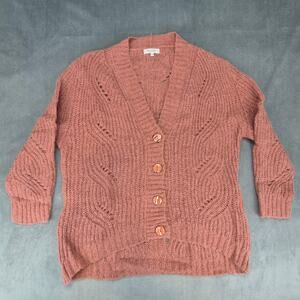 Bartolini Swiftie Cardigan Alpaca Blend Made In Italy Womens Rose Sweater Medium